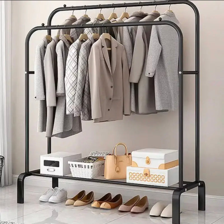 Dual-Row Versatile Wardorbe, Clothes Hanger Coat Rack, Standing Wardrobe Clothes Rack Stand Dual-Row Versatile Wardorbe, Clothes Hanger Coat Rack, Standing Wardrobe Clothes Rack Stand